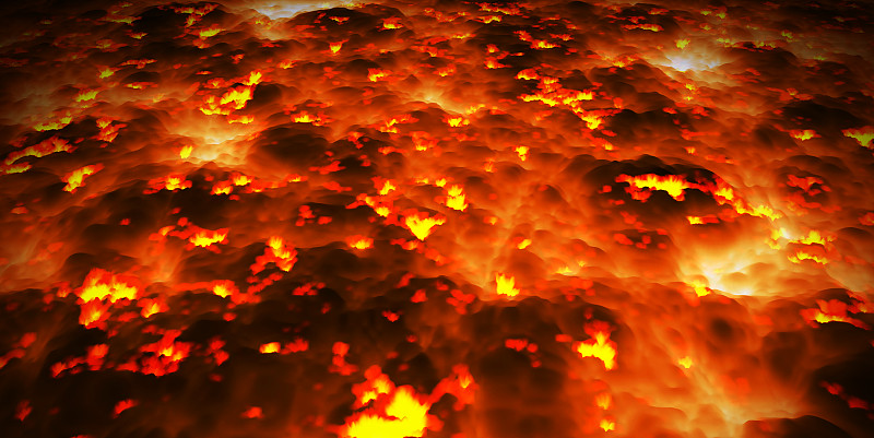 火云或地面热熔岩抽象背景。