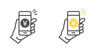 智能手机无现金支付示意图(日元)
