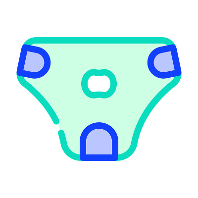 尿不湿狗颜色图标矢量插图