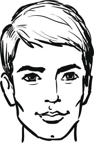 帅哥脸素描插图