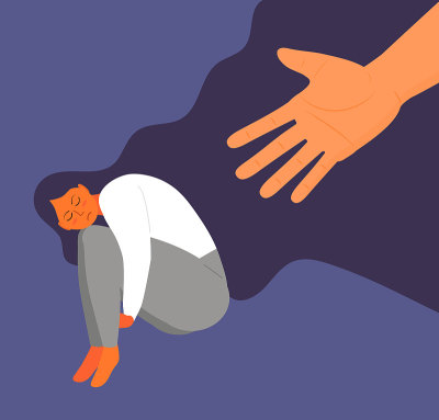 Stressed, frustrated girl concept vector. Scene of