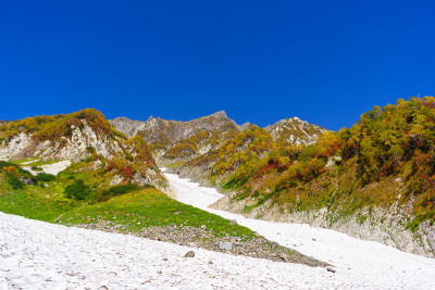 徒步前往日本北部阿尔卑斯山脉的四濑山山顶