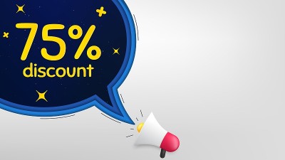 75%的折扣。销售报价标志。向量