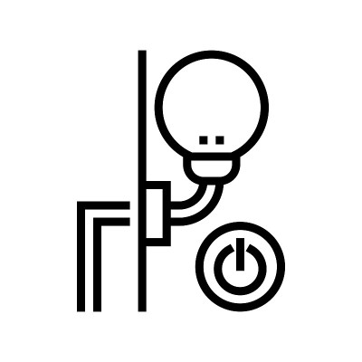 Sconce安装线图标矢量插图