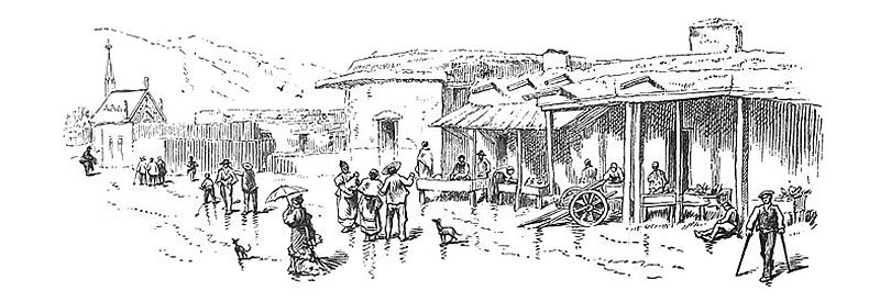 古董插图-市场里约热内卢Chiquito - Santa Fe - New Mexico