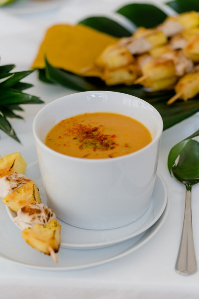 菠萝鸡串南瓜汤