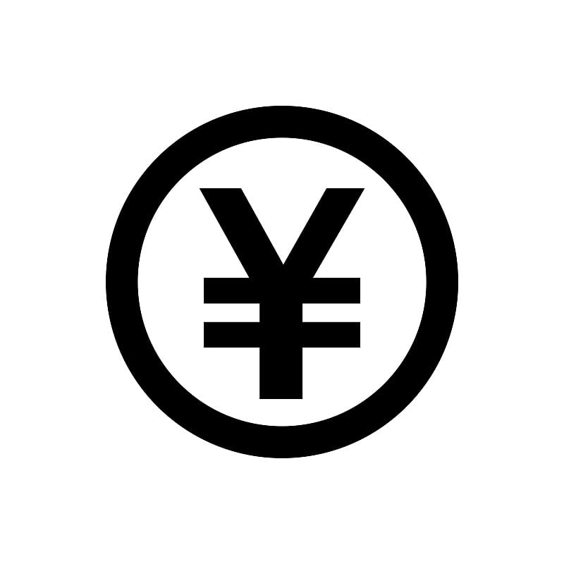 yen currency coin black for icon isolated on white