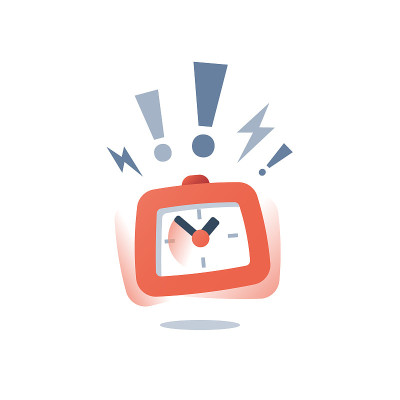 Deadline concept, last minute chance, loud ringing
