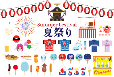 日本节日图标套装