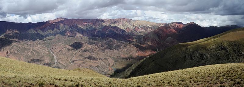 Humahuaca上的Hornocal mountains