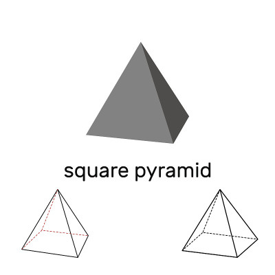 广场的金字塔。几何形状。孤立在白色背景上。矢量插图。