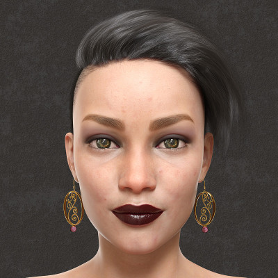 美丽的年轻女孩肖像数码3d插图