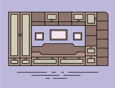 家具的矢量插图。的家具
