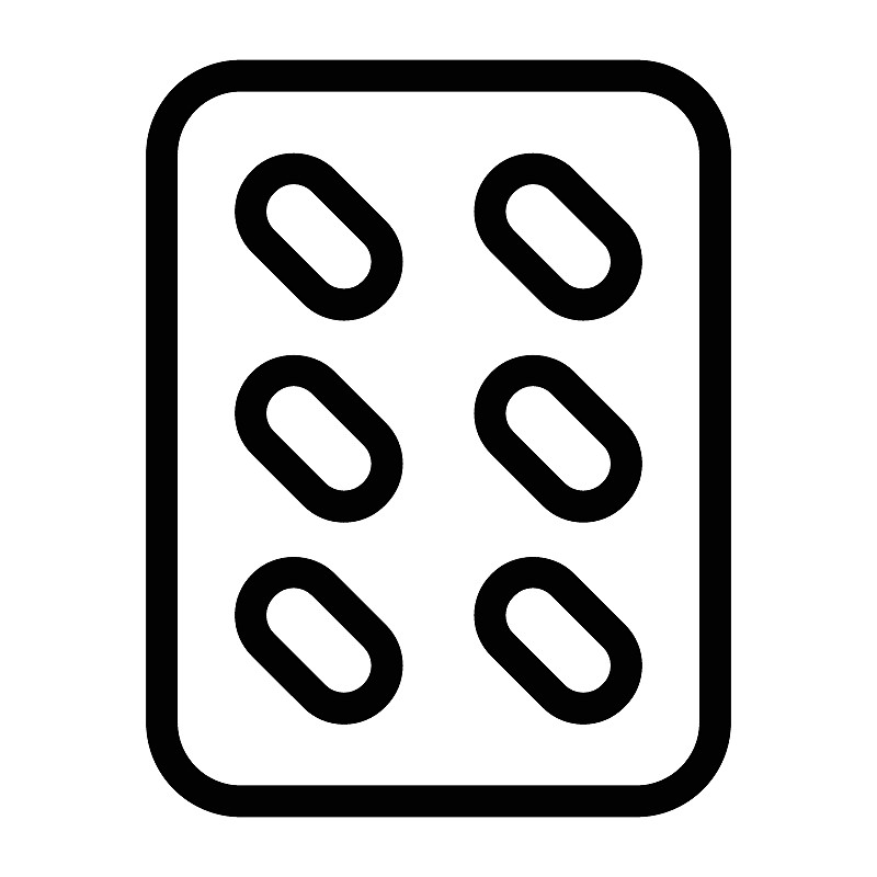 Medical pills packet icon illustration. Pillpack, 