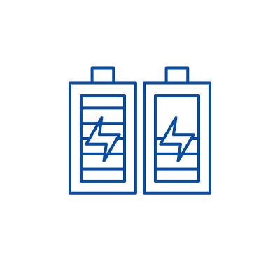 Battery charging line icon concept. Battery chargi