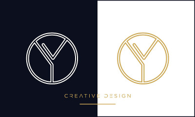 OY或YO字母奢侈图标标志向量模板