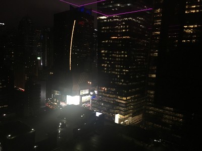 纽约曼哈顿摩天大楼的夜晚。
