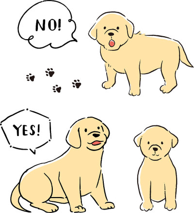 拉布拉多寻回线艺术矢量插图