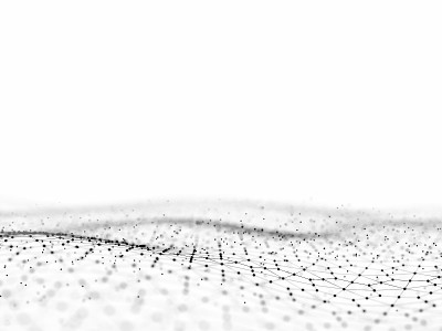 抽象3d渲染未来的点和线。计算机几何数字连接结构。未来的黑色抽象网格。丛与粒子。智能人工