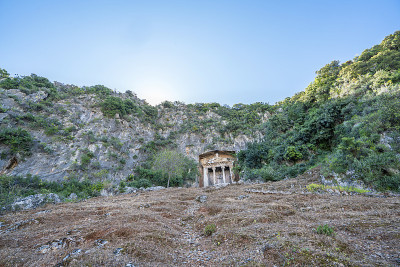 阿明塔斯墓的风景，在Fethiye Muğla。