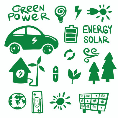Green solar energy icon.Power nature.Eco Friendly 
