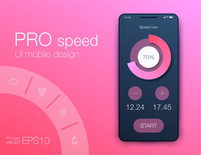 Fitness app. Ui ux design. UI design concept with 