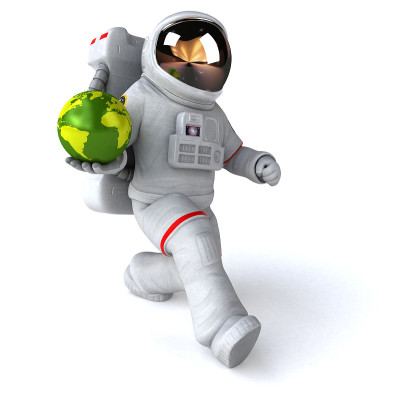 有趣的宇航员- 3D插图