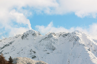 保高山景观在日本新保高山，冬季阿尔卑斯山
