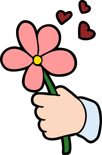 卡通手捧花