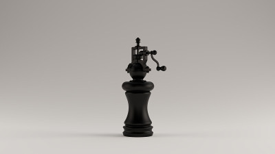黑色传统胡椒胡椒研磨机