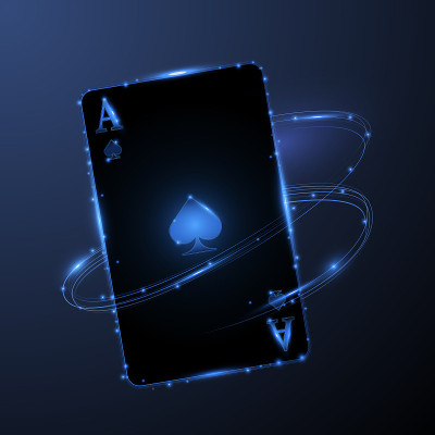 具有发光效果的抽象ace牌