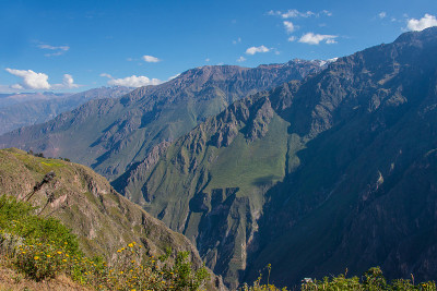 阿雷基帕(秘鲁)附近的科尔卡峡谷全景