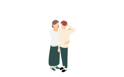 等距，皮肤拥抱男人和女人