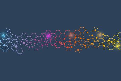 结构分子和通信。Dna,原子,神经元。科学的设计理念。用点连接线。医学，技术，化学，科学背景。矢量插