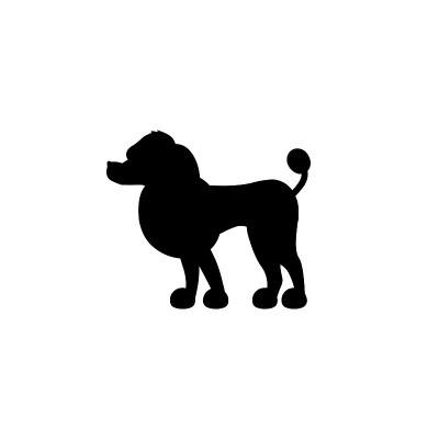 狮子狗矢量图标。孤立的贵宾犬平面表情符号，表情符号-向量