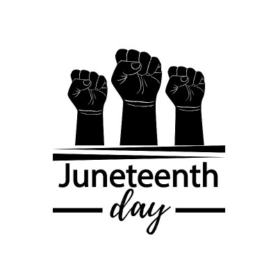 解放奴隶的日子。6月19日。独立日。平等权利。非洲人民。用于印刷海报，明信片，传单。六月节自由的一天