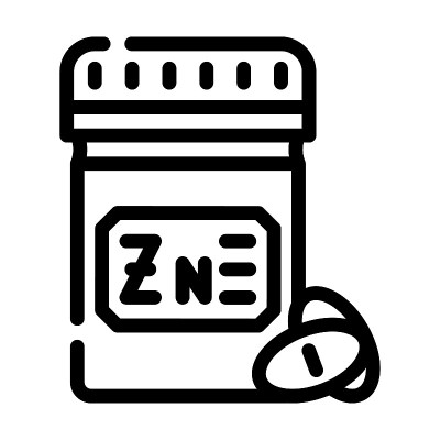 锌丸微量元素线图标矢量插图
