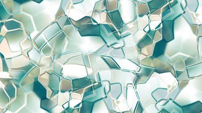 液体金属纹理的3D渲染与优雅的光反射表面