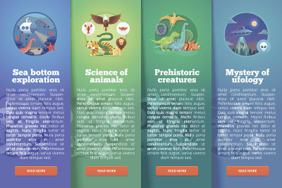 教育科学垂直布局理念。平坦的现代风格。