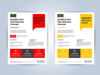 Blue red yellow corporate business template