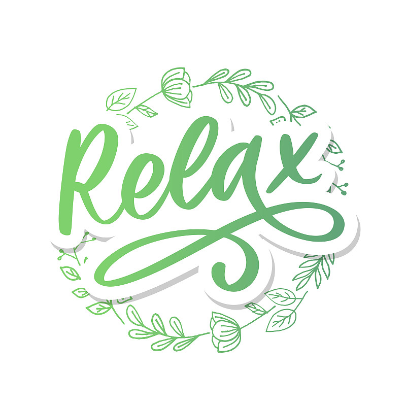 Hand drawn typography lettering phrase Relax isola