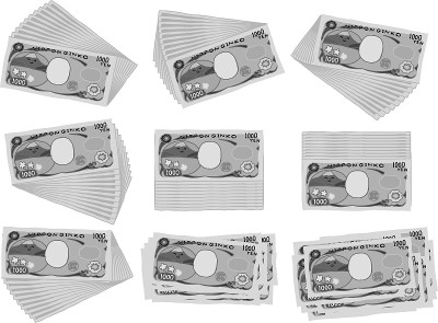 Monochrome Backside Bunch of  Cute hand-painted Ja