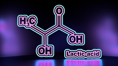 乳酸的配方。细线风格插图