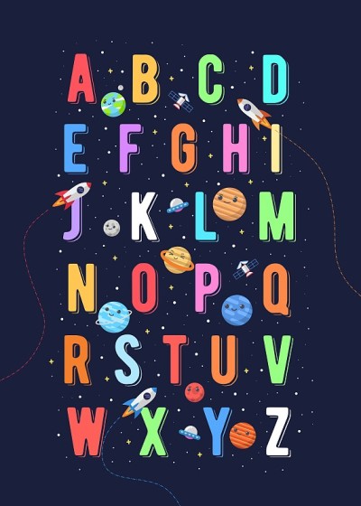 Colorful Alphabet Vector for Kids. Vector illustra
