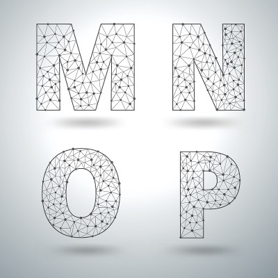 网格时尚的字母M N O P