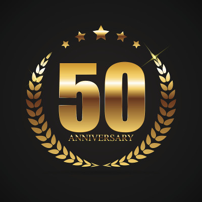 模板符号50周年矢量插图