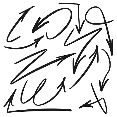 涂鸦箭头自由手绘标志集