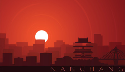 南昌低阳天际线景色
