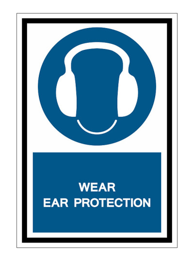 Symbol wear ear protection Sign Isolate On White B