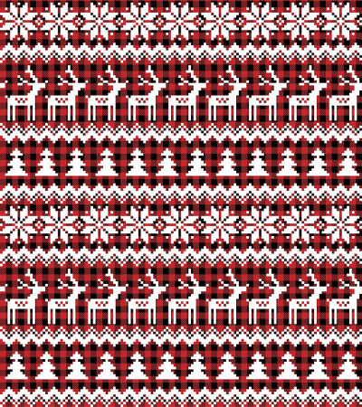 Christmas and New Year pattern at Buffalo Plaid. F
